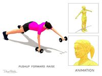 pushup forward raise Exercise Woman Animation