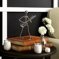 Silver Kutcher Metal Guitar Player Rock Musical Figurine