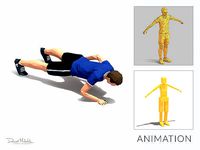 One Hand Pushups Exercise Man Animation