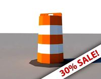 Round Road Barrier Bollard Low Poly