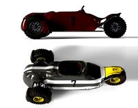 Dune buggy car with 4 skins 3D