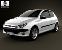 Peugeot 206 hatchback 3door 2005 3D Model