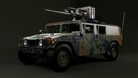 Hummer with M242 Bushmaster 3D Model