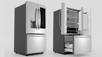 Modern Refrigerator High Poly Low Poly