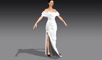 DRESS DART DRAPED SLIT LOW SLEVEE MODERN LONG DRESS LOOK