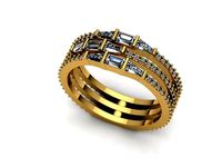 zircone baguette ring | 3D
