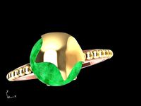 modern milgrain pearl ring stl verified  | 3D