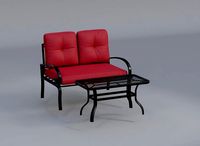 Outdoor Metal Loveseat and Table 2-Piece Set