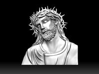 Jesus head bas relief 3D print model | 3D