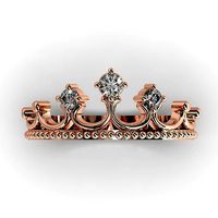 Crown ring with 3 diamonds | 3D