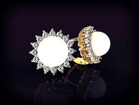 earrings with pearls and stones | 3D