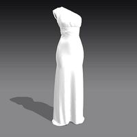 DRESS COLOR WHITE MATTE LONG DRESS STYLE LOOK