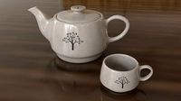 Ceramic teapot and cup