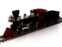 Steam Train and Caboose 3D model