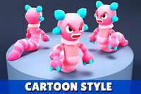 Cartoon Characters - Big Worm Warrior