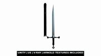 Sword 02 PBR Unity UE V-Ray Arnold Textures Included