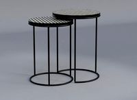 Bone Inlay Nesting Side Table