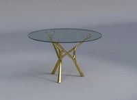 Branch Shiny Brass Round Dining Table