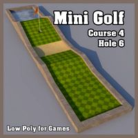 Low Poly Mini Golf Hole C4H6 3D Model
