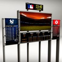 Stadium baseball score board 3D Model