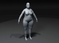 Female Body Fat Base Mesh Animated and Rigged 3D Model 20k Poly