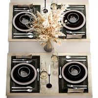 Table Setting With A Bouquet Of Pampas Grass