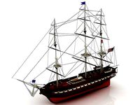 3D USS Constitution Frigate Battleship