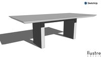 Mesa de Jantar Maxima base invertida 220x110x74 tampo 45º - Coleção 457
