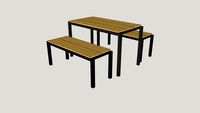 Wood Metal Stackable Outdoor Table Set