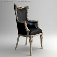 Classical ornate leather armchair 3D Model