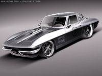 Chevrolet Corvette C2 pro touring 3D Model