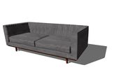 ZAGO Canapé 3 p. en velours gris foncé Polyester DAN-SOF3P09