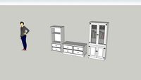 CONJUNTO COM RACK + ESTANTE + VITRINE BRANCO LAVADO MÉXICO