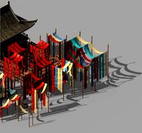 song dynasty-silk workshop-drying field