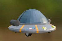 lowpoly ricks and mortys space cruiser