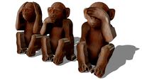 macaquinho cego surdo mudo adorno