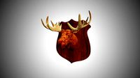realistic high detailed low poly moose head trophy