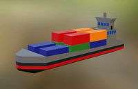 lowpoly cargo ship