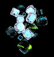 neon ice cube and blackberries