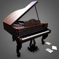 rococo carved grand piano pbr