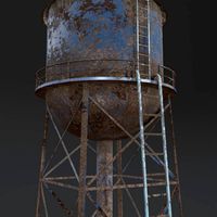 water tower old abandoned pbr
