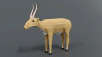 low poly cartoon saiga antelope