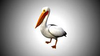 realistic rigged high detailed low poly pelican