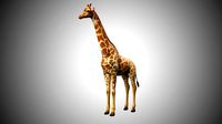 giraffe rigged low poly