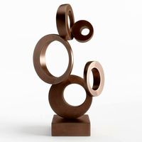 modern decorative abstract copper art sculpture 03