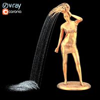 girl fountain statue