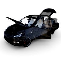 tesla model y awd black with interior and chassis