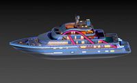 city night scene speed boat night cruise steamship passenger ship steamship