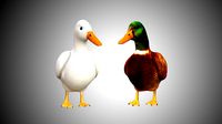 duck collection rigged and low poly
