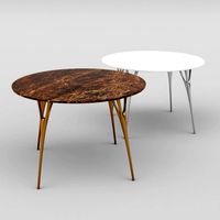 marble table with casting metal legs